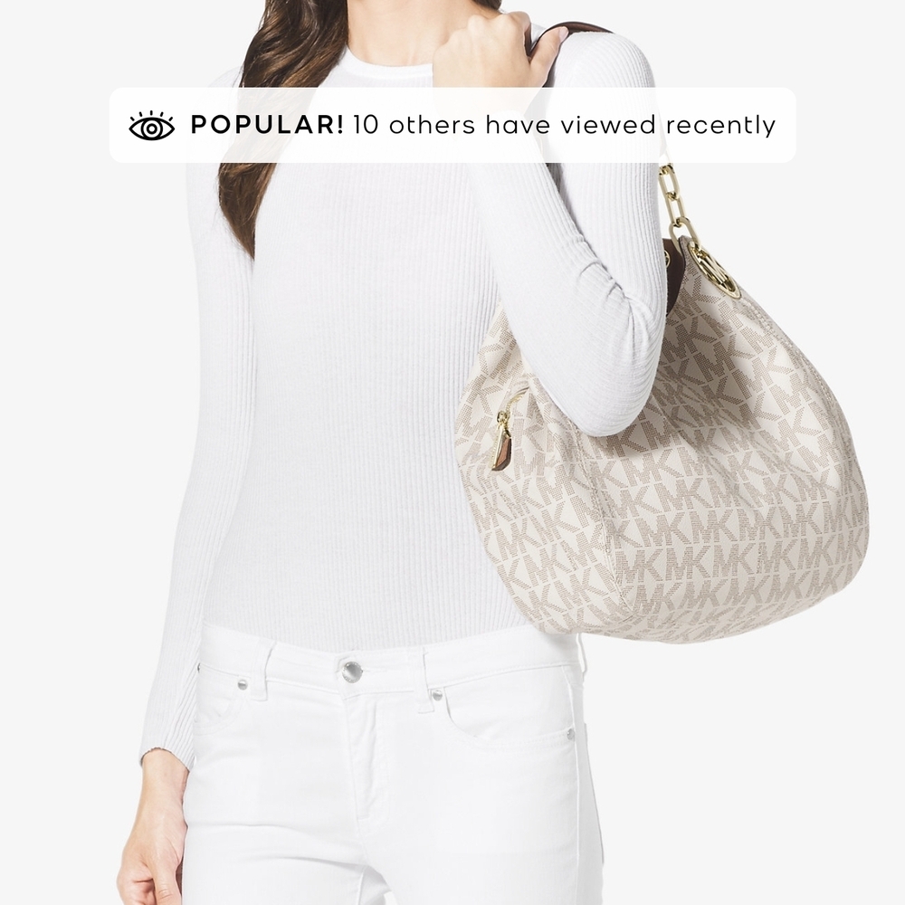 Michael Kors Fulton Vanilla Shoulder Chain Monogram Women's Bag